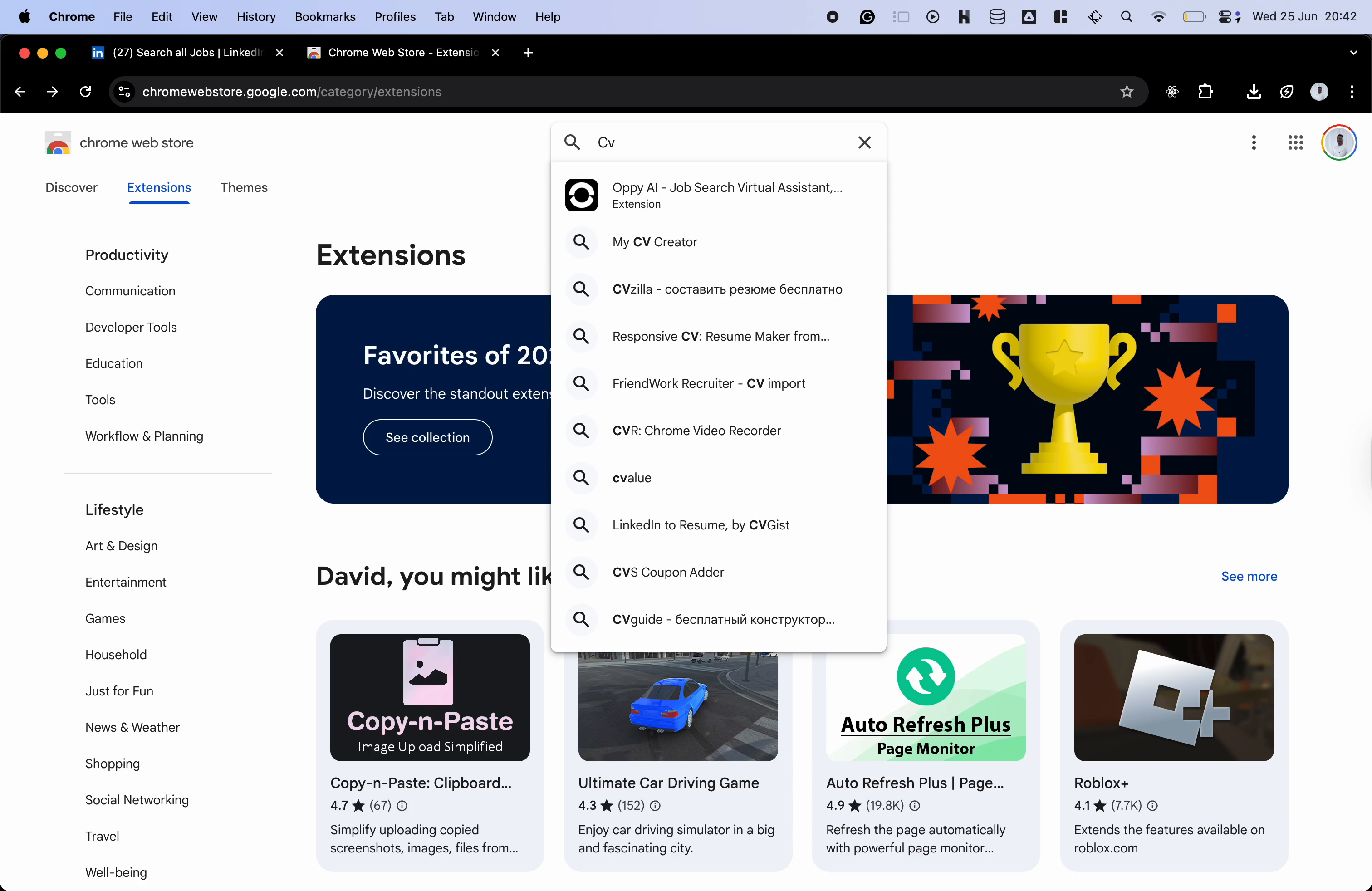 Search CV Matchly Screenshot