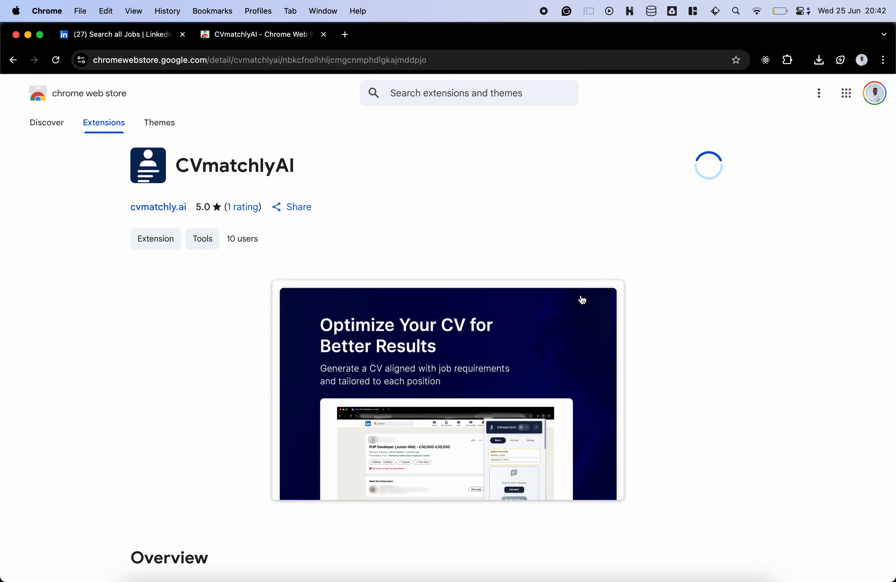 Install Extension Screenshot