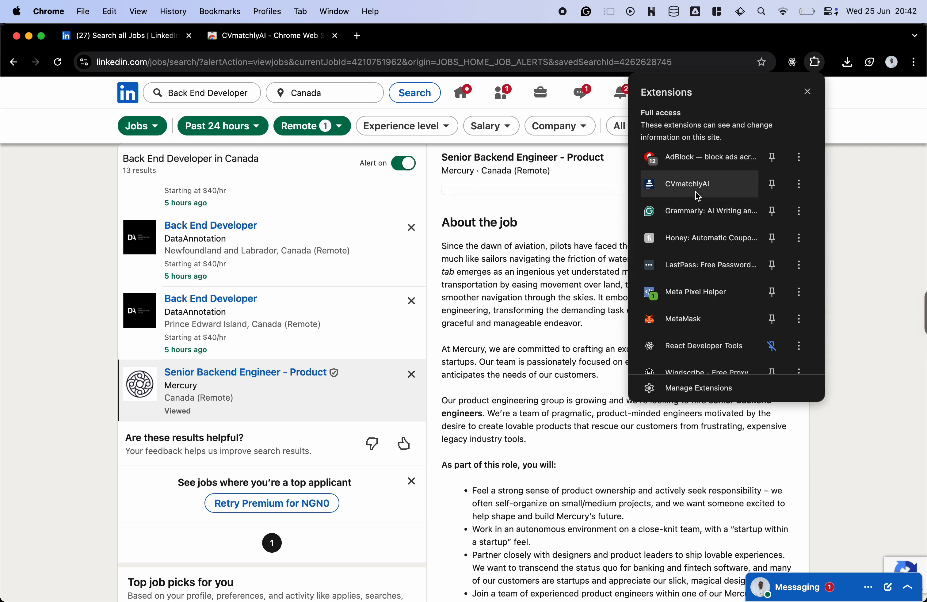 Job Board Screenshot