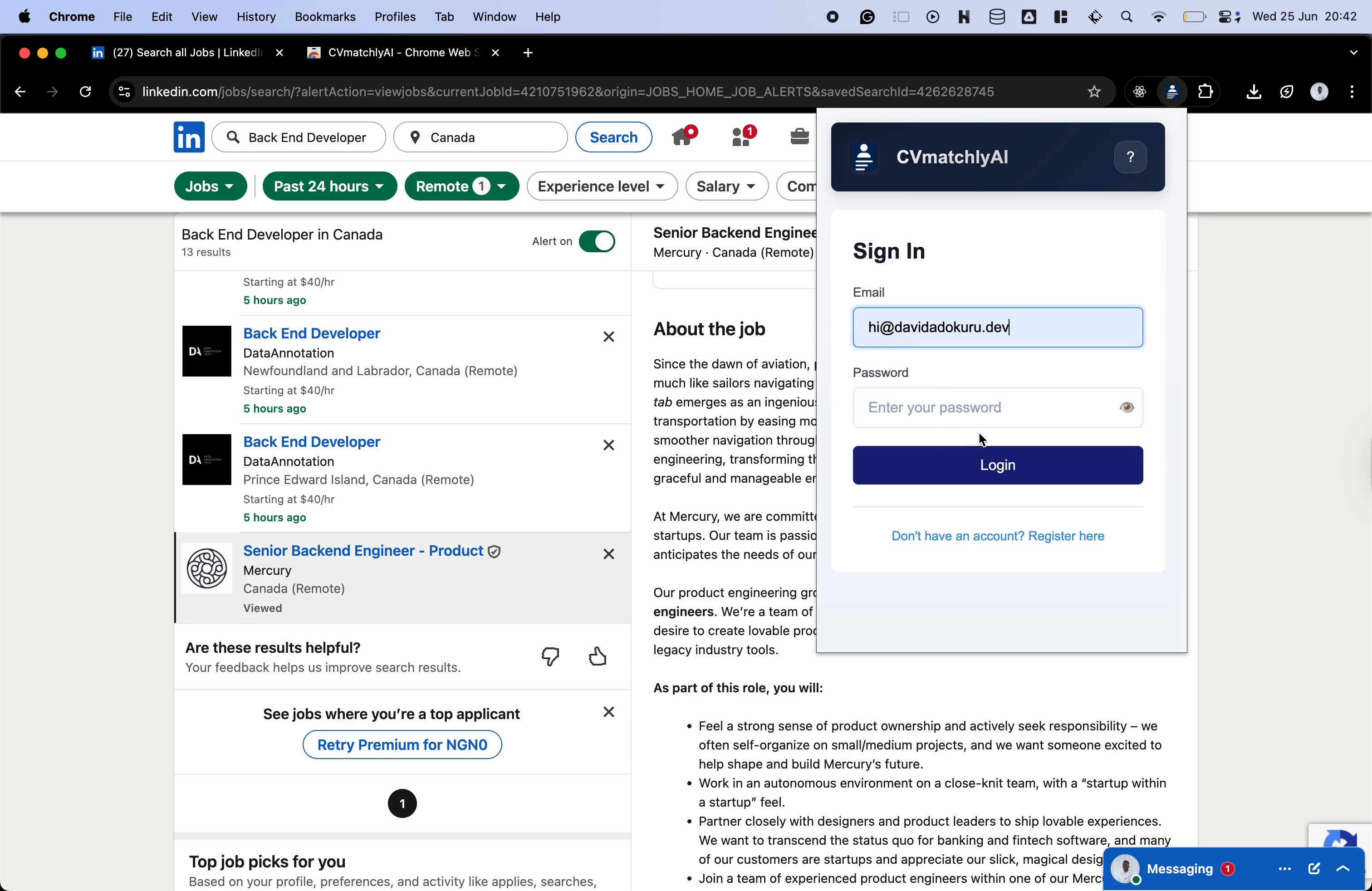 Sign In Screenshot